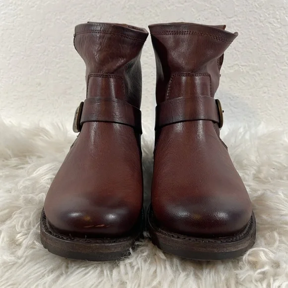 FRYE Veronica Leather Tan Booties Boots Slip On Western Cowgirl Size 8 NEW - Picture 3 of 16